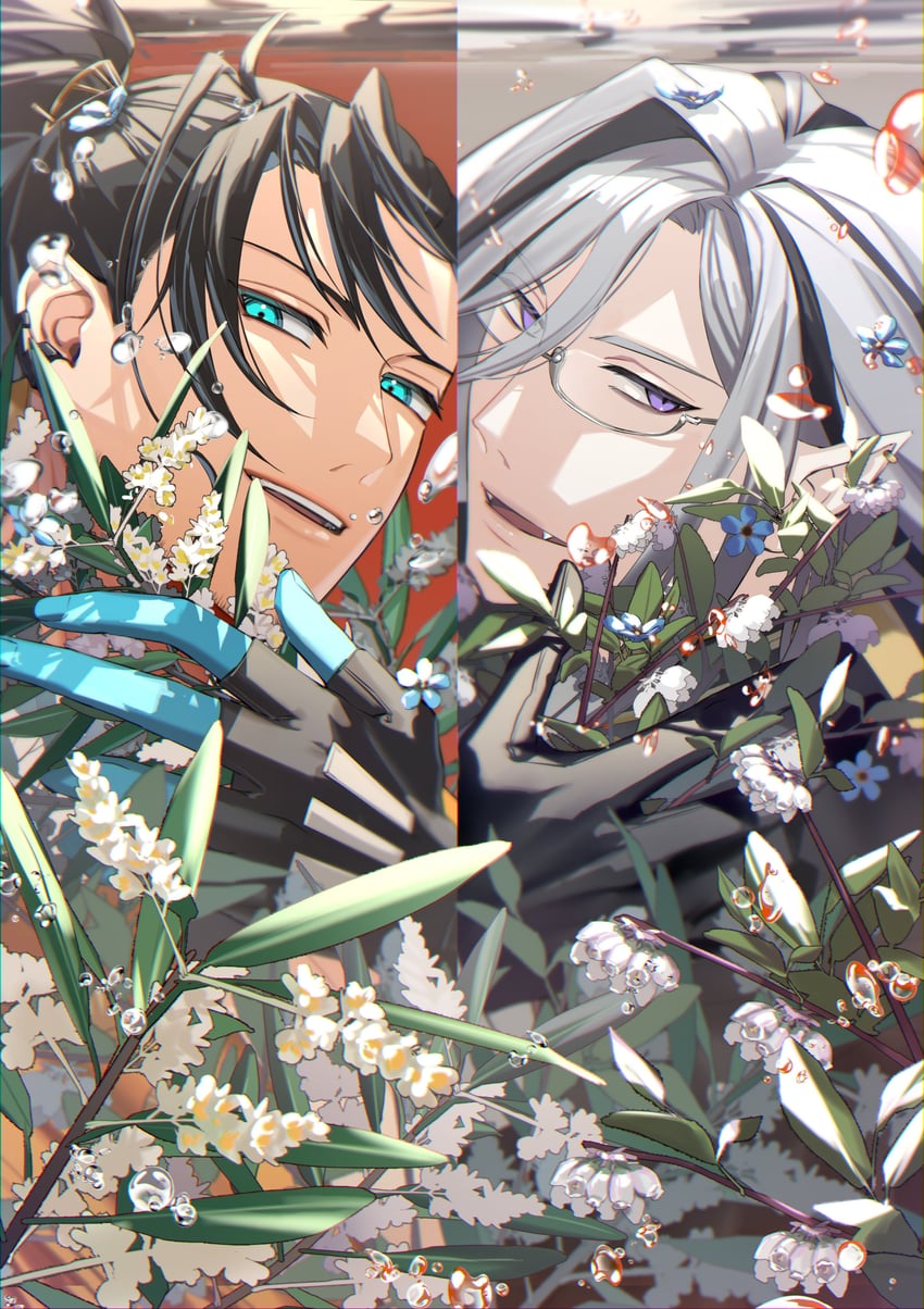 josuiji shinri and noir vesper (holostars and 1 more) drawn by naizou_bug