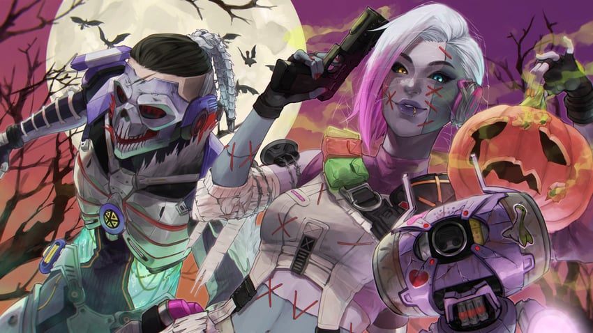 nessie, fade, rhapsody, and rowdy (apex legends and 1 more) drawn by bossan_3310