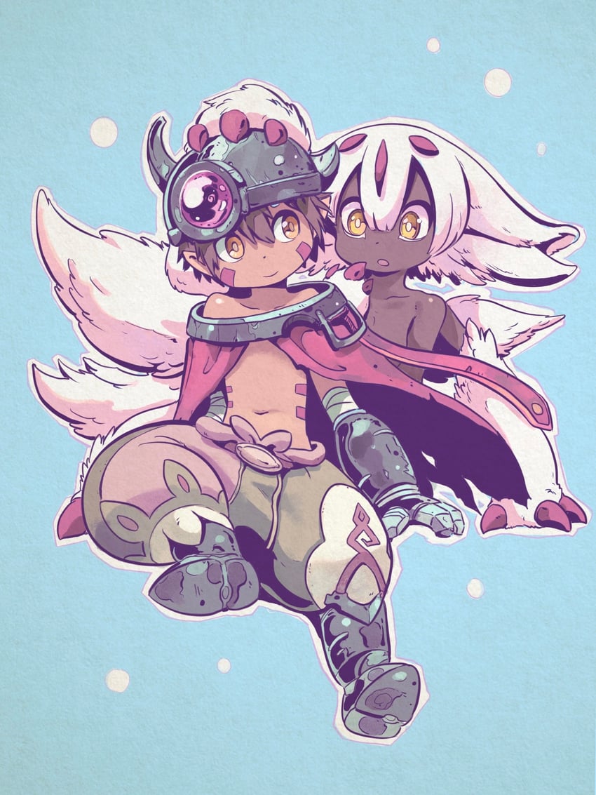 reg and faputa (made in abyss) drawn by moonshen_timojim