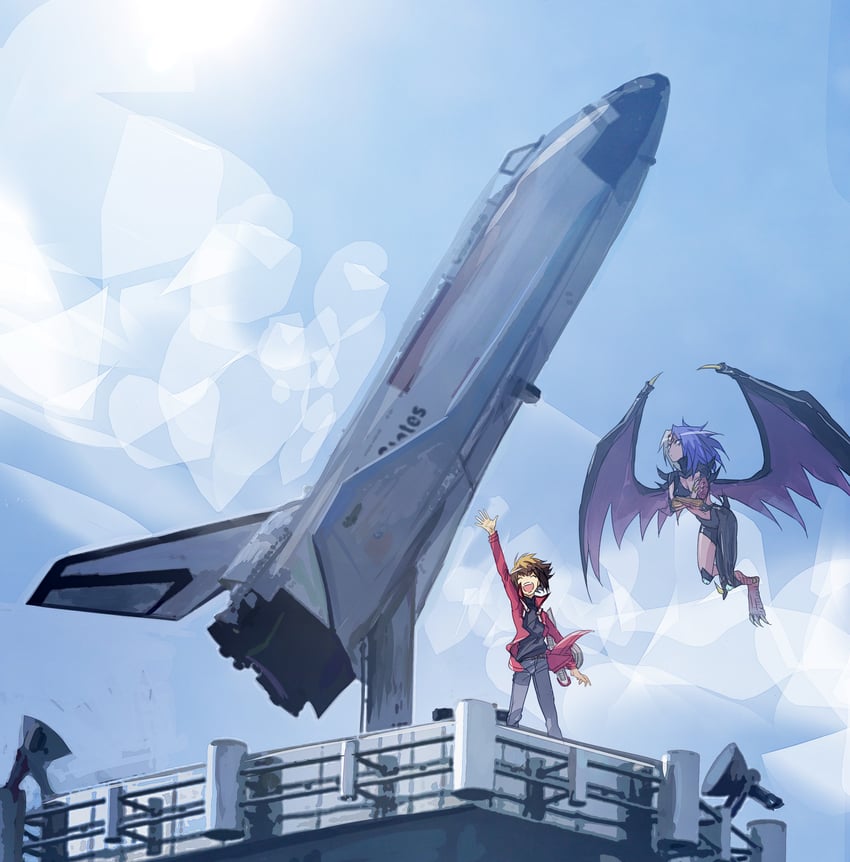 yuki judai and yubel (yu-gi-oh! and 1 more) drawn by moribuden