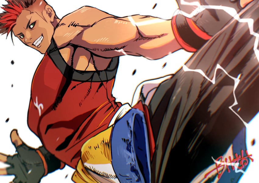 kim dong hwan (fatal fury and 1 more) drawn by burning_isaka