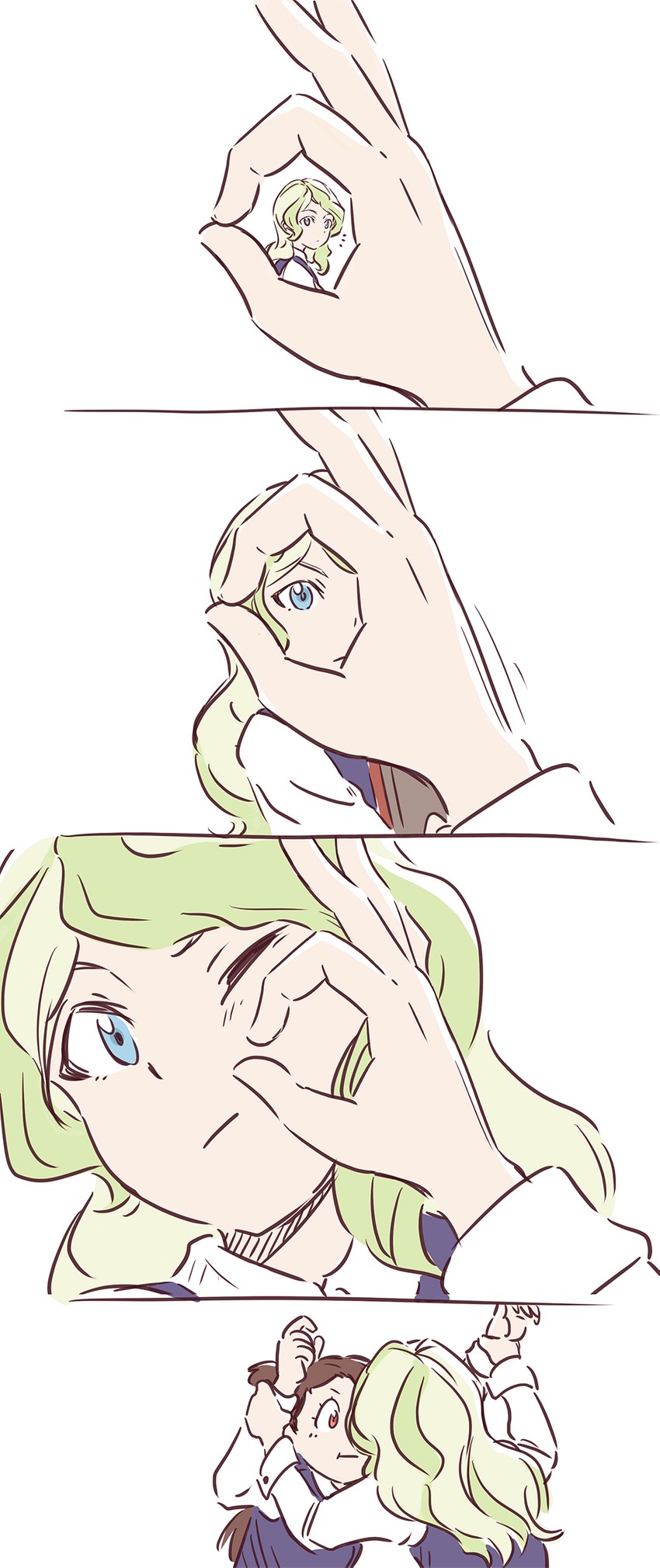 kagari atsuko and diana cavendish (little witch academia) drawn by tonton_(mathcaca24)