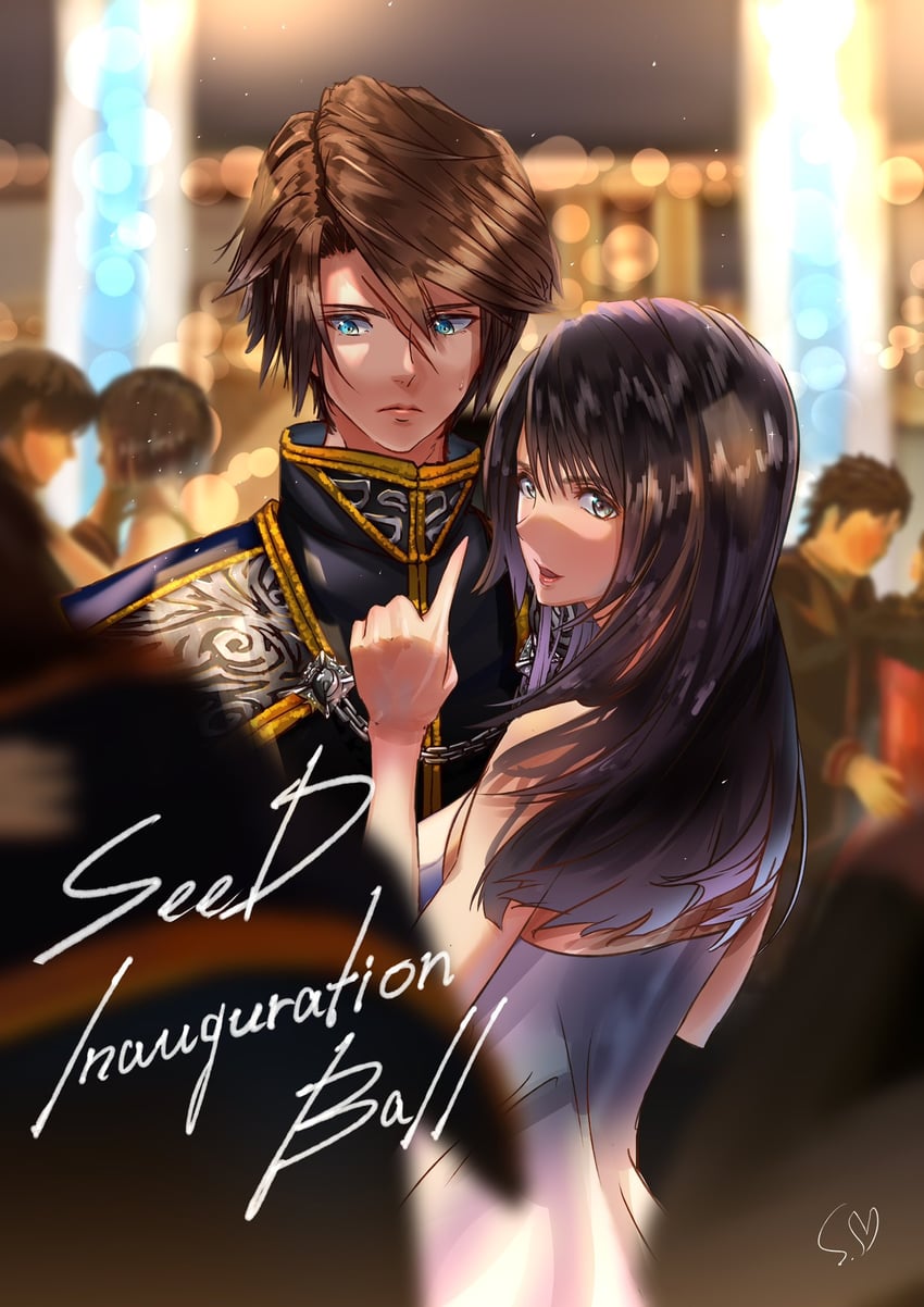 squall leonhart and rinoa heartilly (final fantasy and 1 more) drawn by shimamiyako