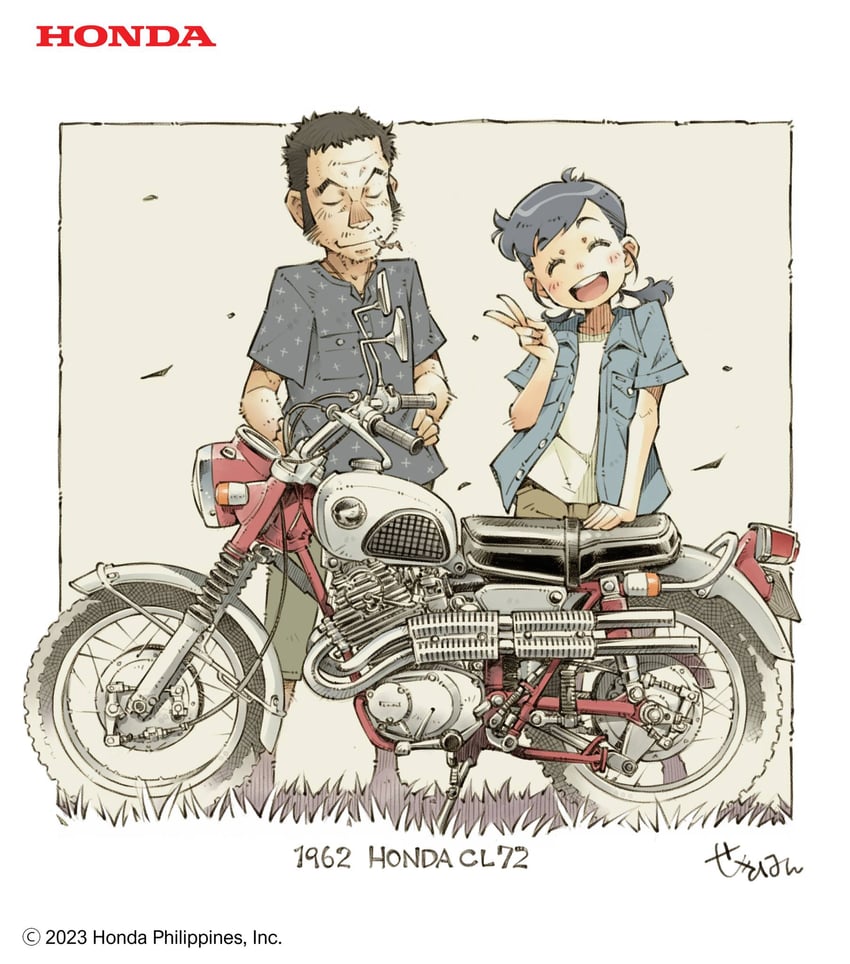 genie and boss (genie's motorcycle life) drawn by sekihan