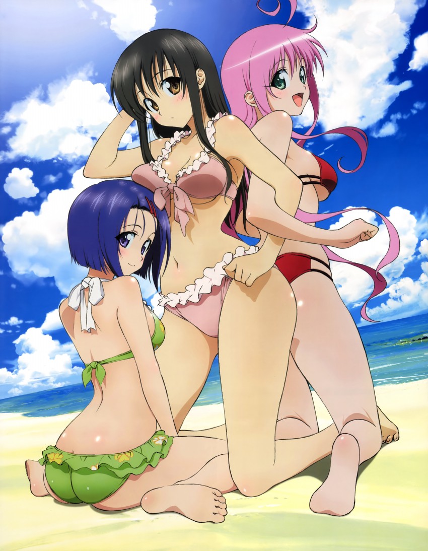 lala satalin deviluke, kotegawa yui, and sairenji haruna (to love-ru) drawn by takami_akio