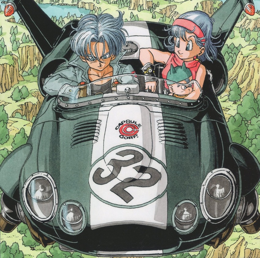 bulma and trunks (dragon ball and 1 more) drawn by toriyama_akira