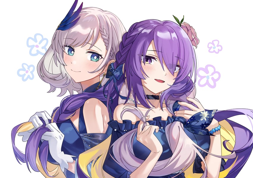 moona hoshinova and pavolia reine (hololive and 1 more) drawn by yomosaka