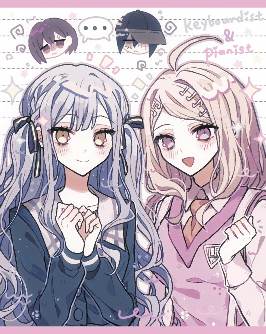 saihara shuichi, togawa sakiko, akamatsu kaede, and takamatsu tomori (danganronpa and 3 more) drawn by ssssssuperange