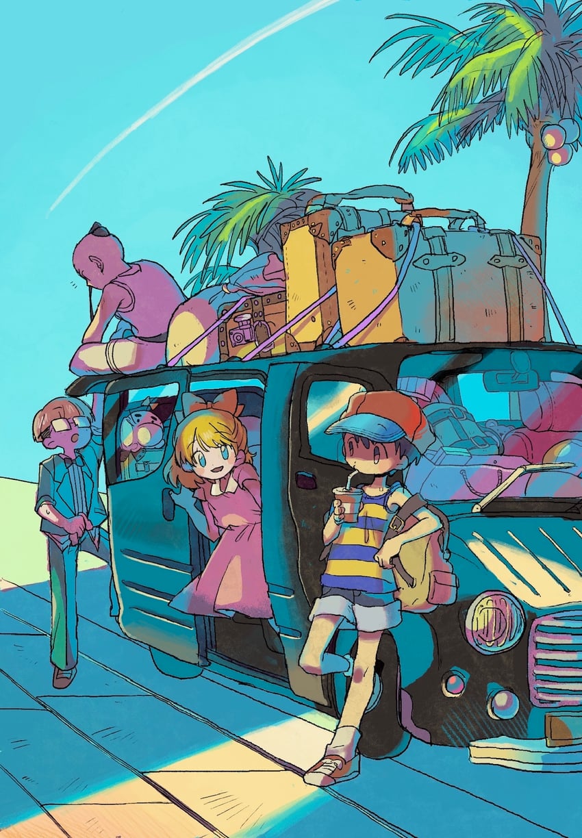 ness, paula, doseisan, jeff andonuts, and poo (mother and 1 more) drawn by user_zpnu2438