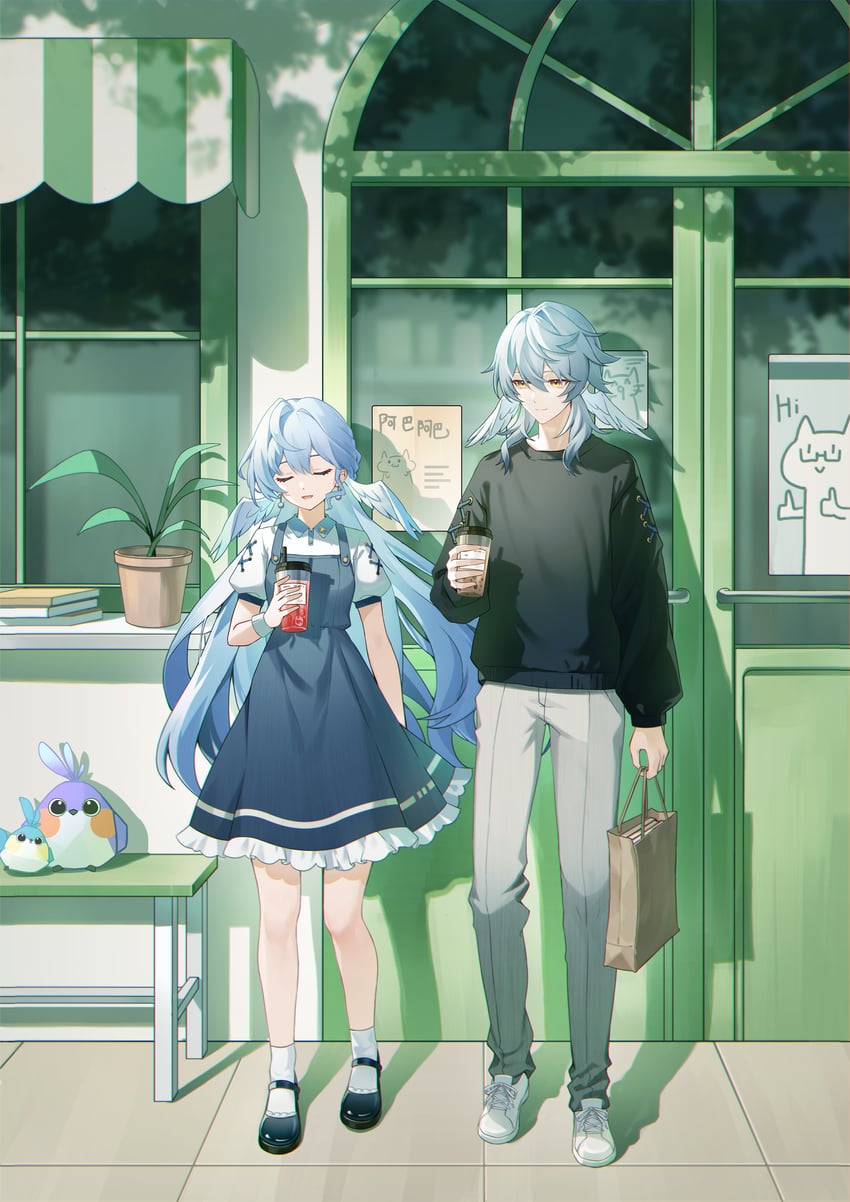 robin and sunday (honkai and 1 more) drawn by huang_tie_lin