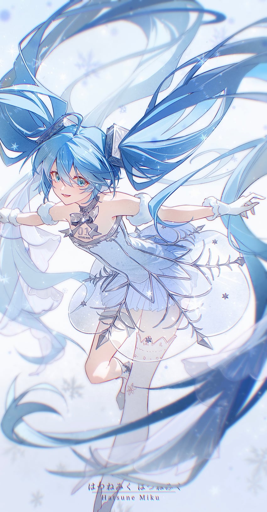 hatsune miku and gramophone miku (vocaloid and 1 more) drawn by cloudyman