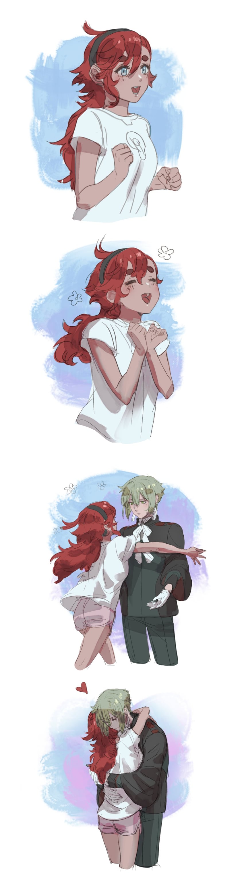 suletta mercury and elan ceres (gundam and 1 more) drawn by chestnut_ann