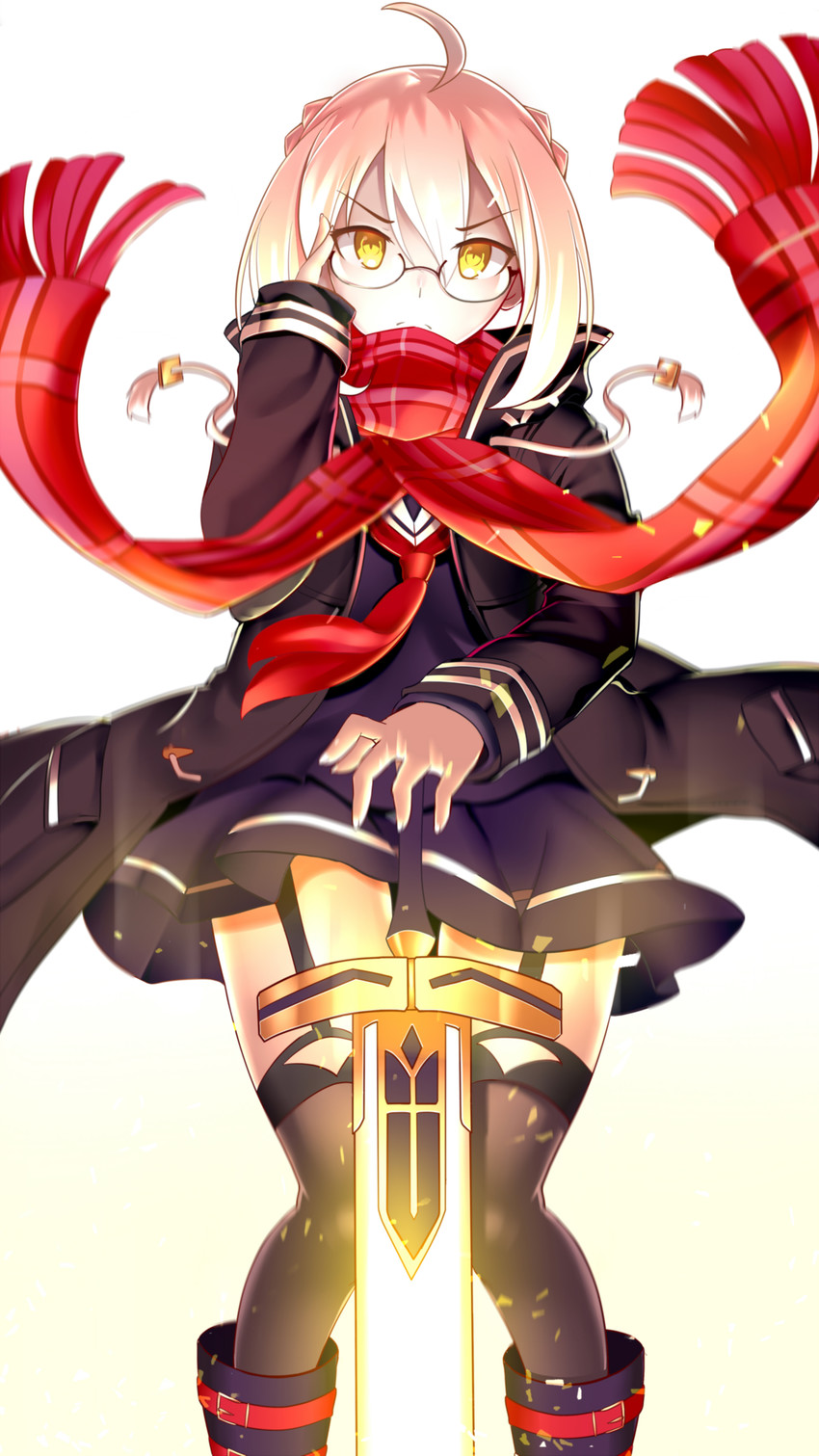 artoria pendragon and mysterious heroine x alter (fate and 1 more) drawn by paperfinger