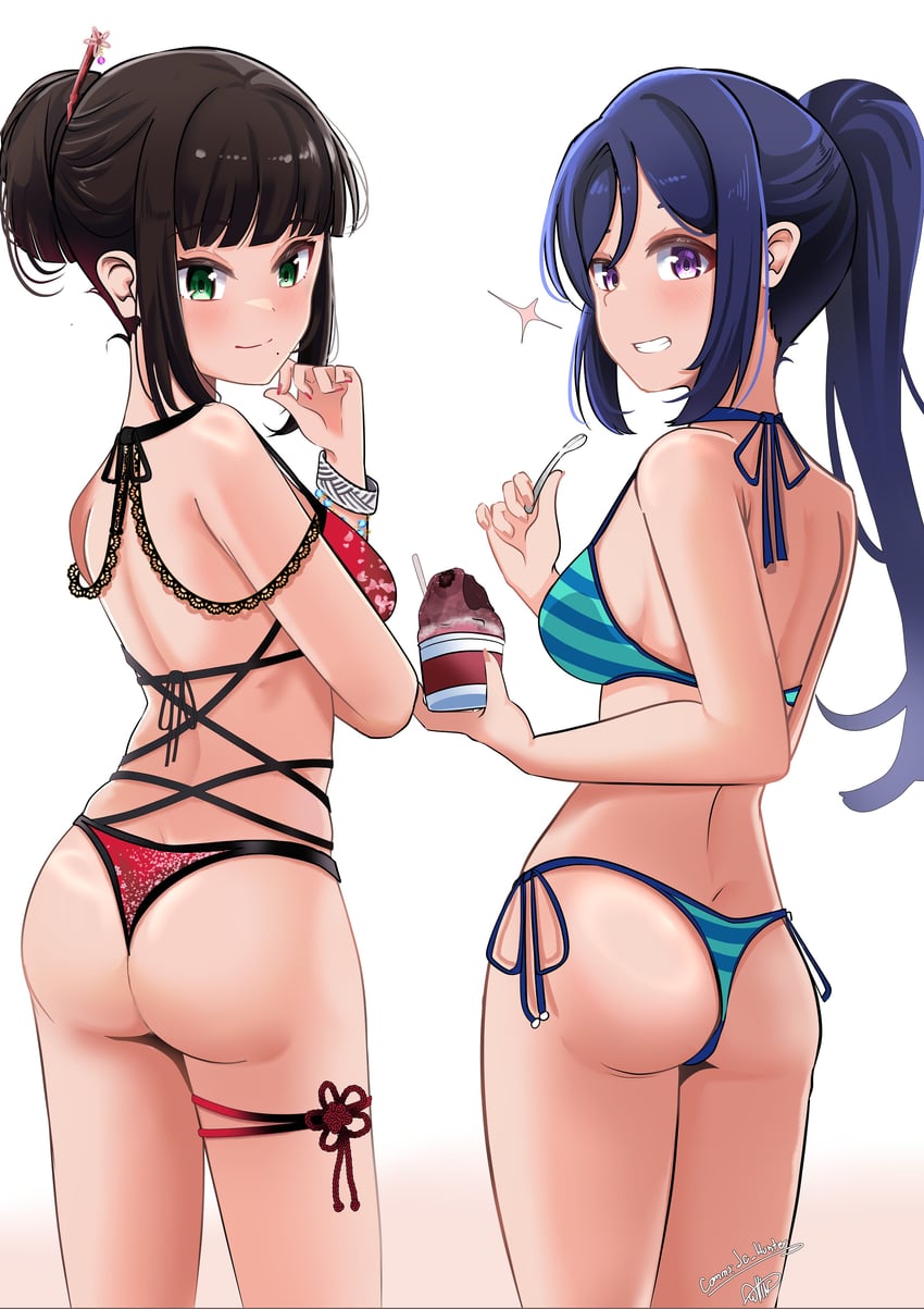 matsuura kanan and kurosawa dia (love live! and 1 more) drawn by whin