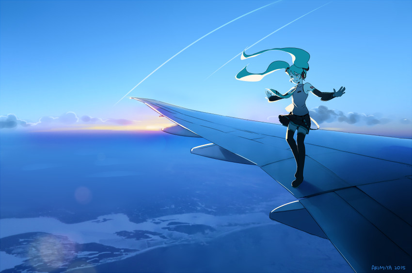 hatsune miku (vocaloid) drawn by piano_(agneschen)