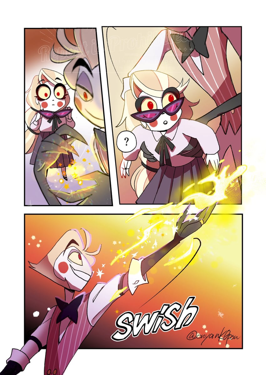 lucifer morningstar and charlie morningstar (hazbin hotel) drawn by kin_(58n58n58n)