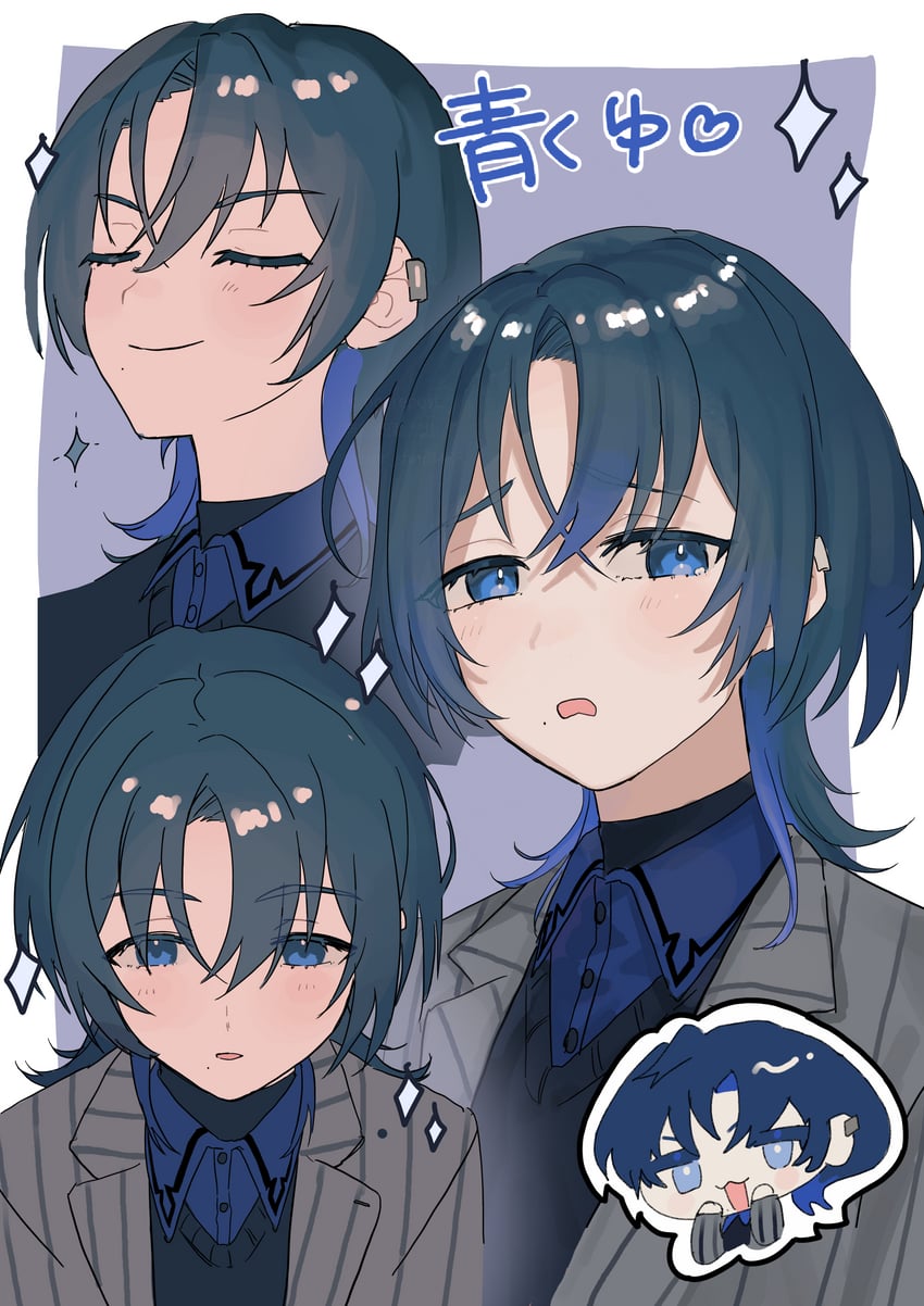 hiodoshi ao (hololive and 1 more) drawn by yamu_(yamuyamu_ya)