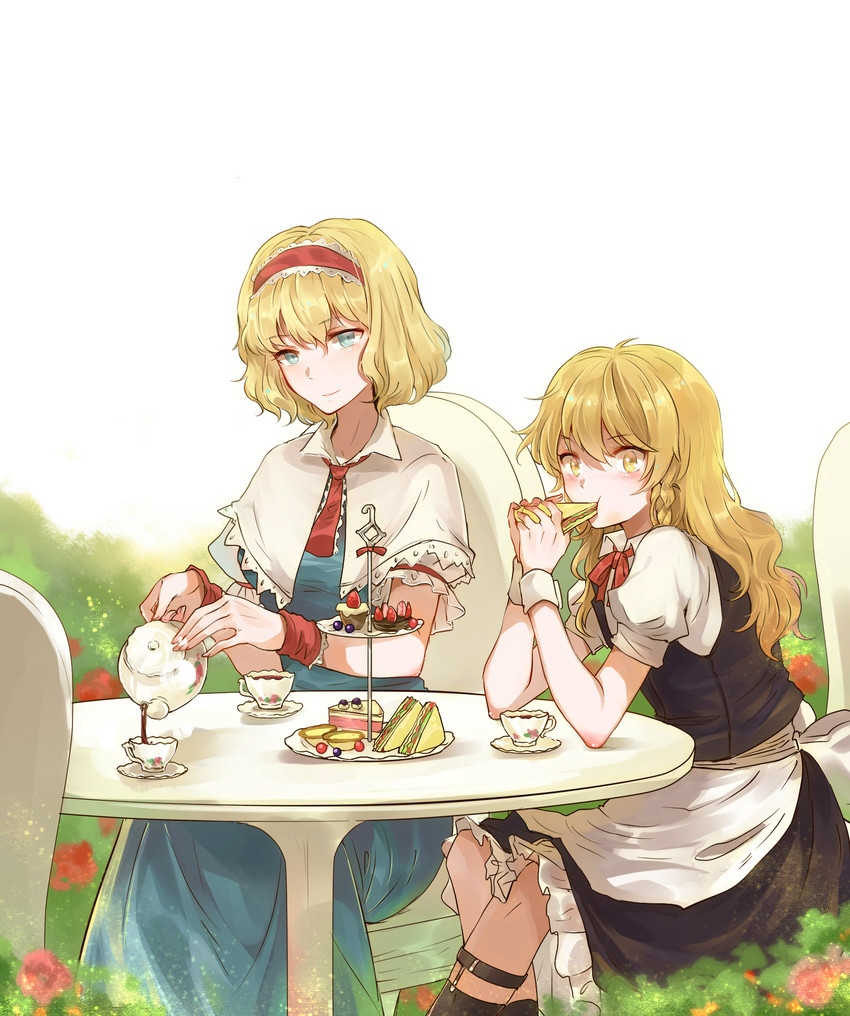 kirisame marisa and alice margatroid (touhou) drawn by aili_(aliceandoz)