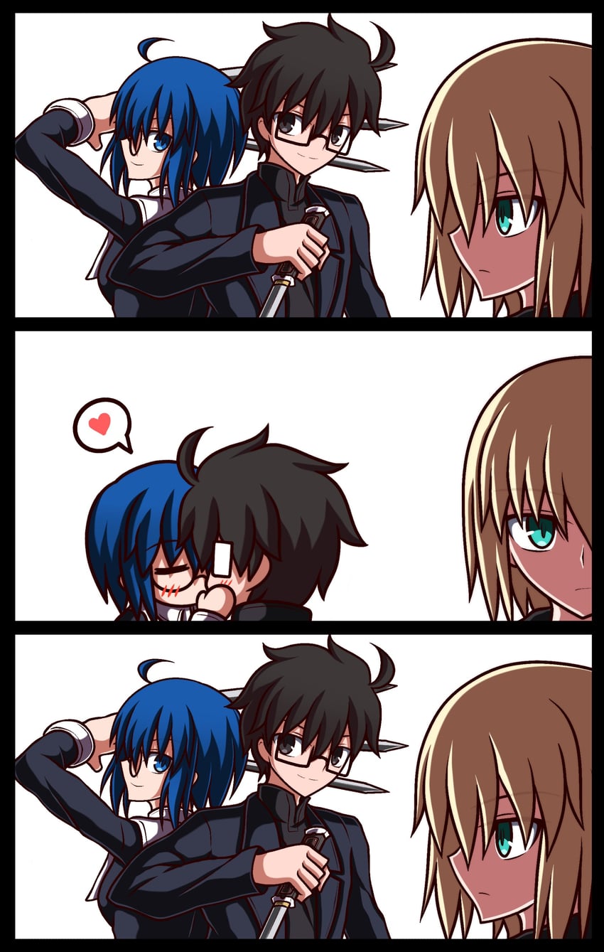 ciel, tohno shiki, and mario gallo bestino (tsukihime) drawn by zeon132