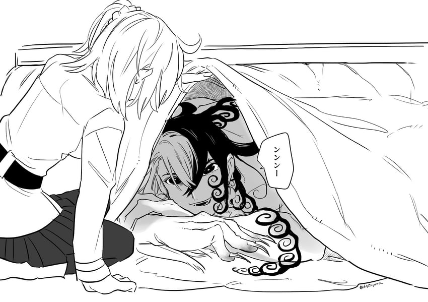 fujimaru ritsuka and ashiya douman (fate and 1 more) drawn by nyarou
