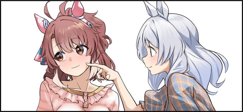 dantsu flame and hishi miracle (umamusume) drawn by nabe_puyo