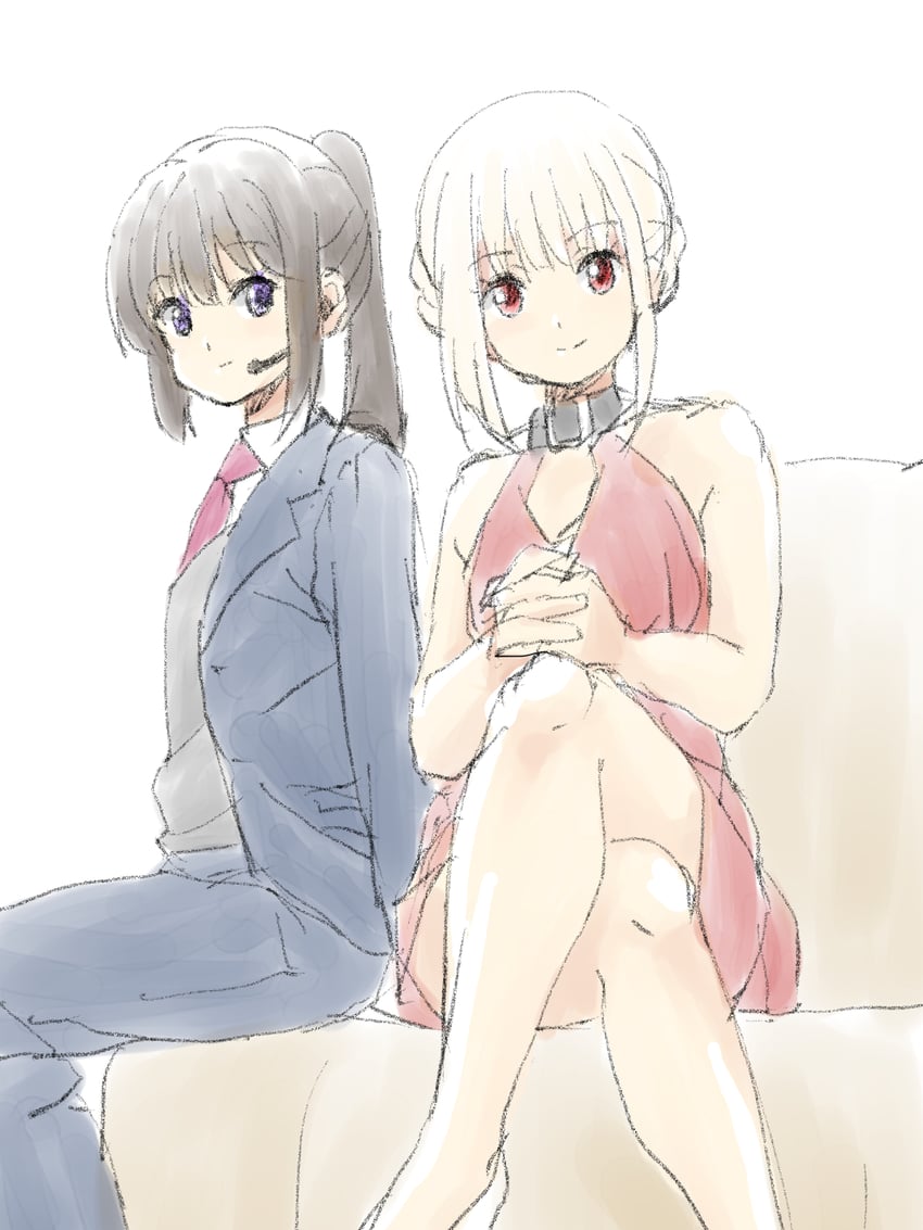 nishikigi chisato and inoue takina (lycoris recoil) drawn by rainen_no_natsu_mo