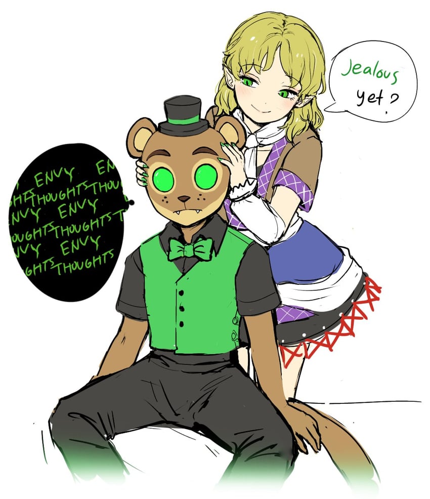 mizuhashi parsee and popgoes the weasel (touhou and 2 more) drawn by himuhino