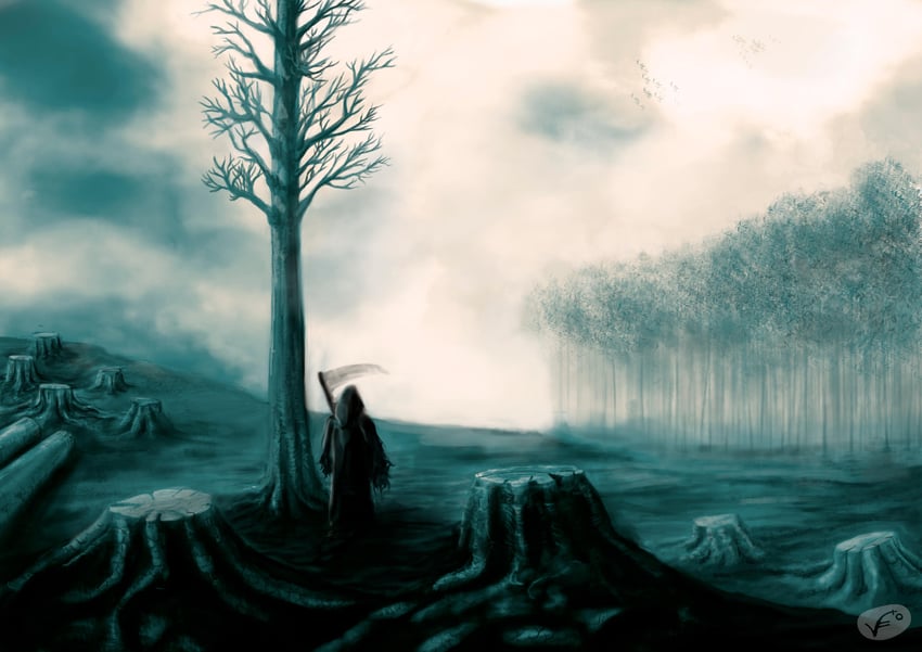 death and grim reaper (original) drawn by veletaorientada
