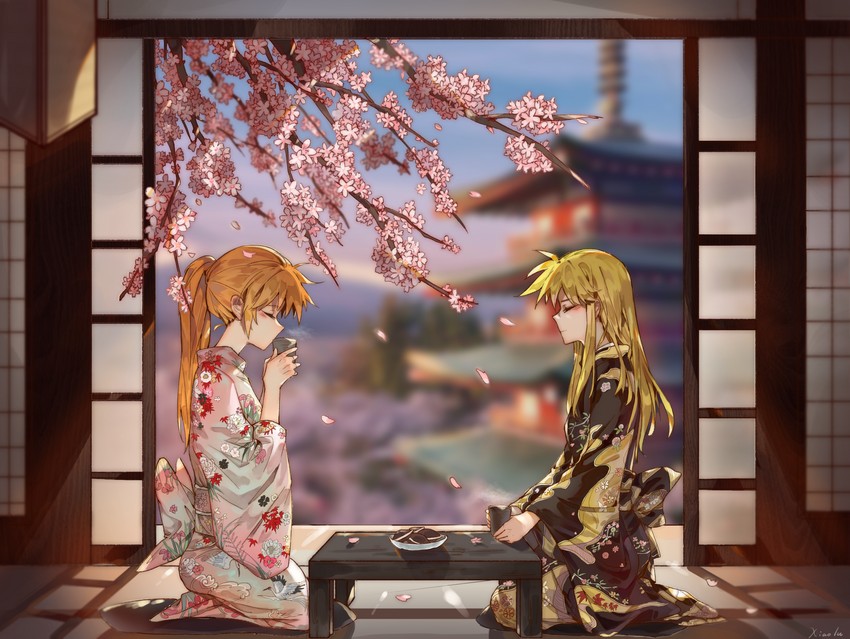 fate testarossa and takamachi nanoha (lyrical nanoha and 1 more) drawn by xiao_lu