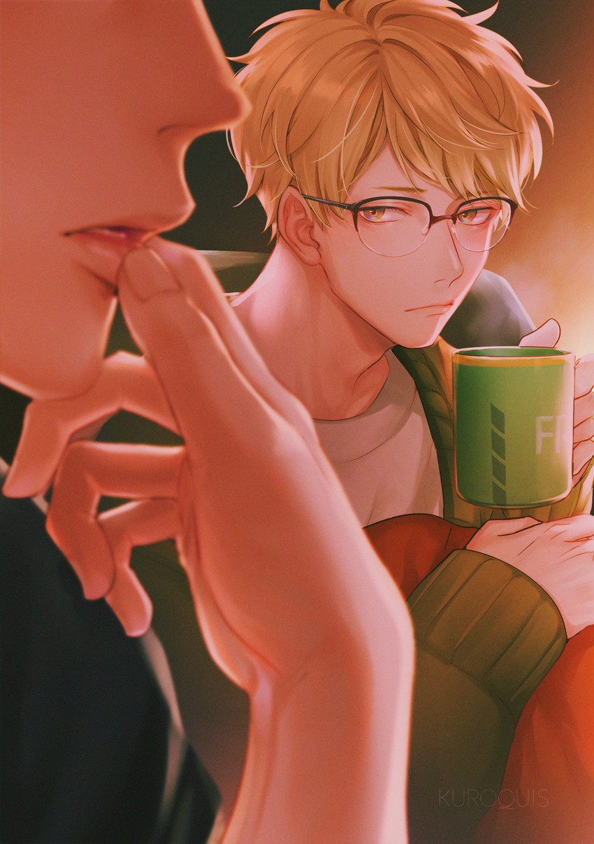 kuroo tetsurou and tsukishima kei (haikyuu!!) drawn by kuro_(tsumito)