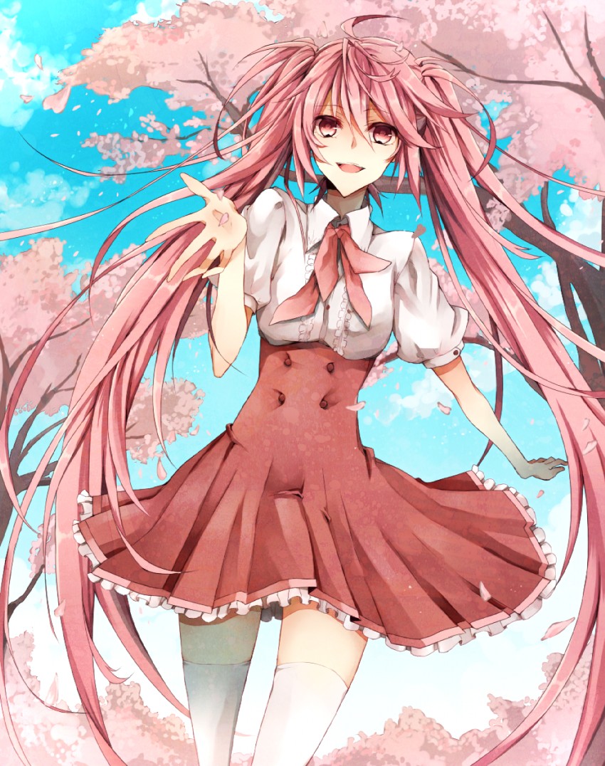 hatsune miku and sakura miku (vocaloid) drawn by noka_(blackheart1118)