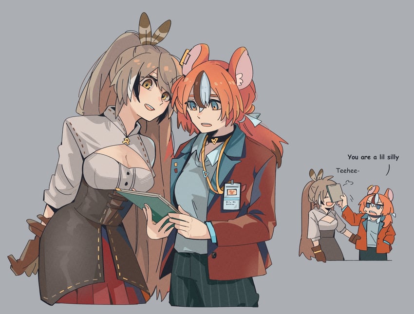 nanashi mumei and hakos baelz (hololive and 1 more) drawn by fongban_illust