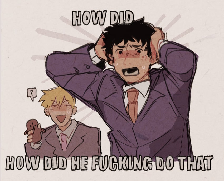 reigen arataka and serizawa katsuya (mob psycho 100) drawn by mp100days