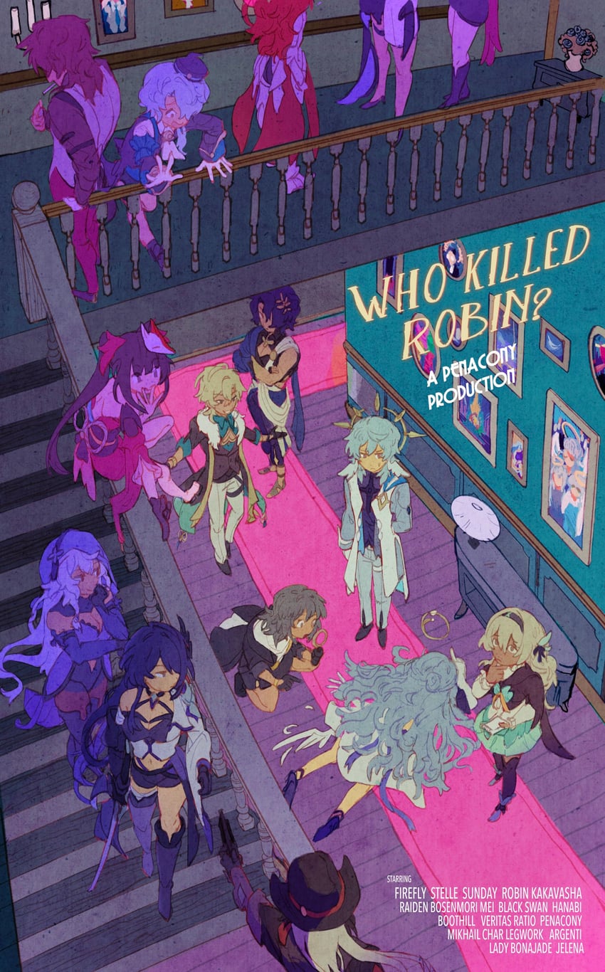 trailblazer, firefly, stelle, acheron, sparkle, and 11 more (honkai and 1 more) drawn by elias_(elusivelisa_)