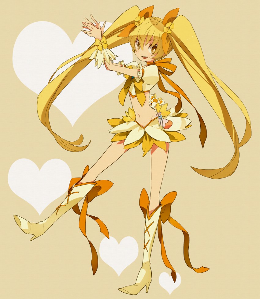 myoudouin itsuki, cure sunshine, and potpourri (precure and 1 more) drawn by hagiko