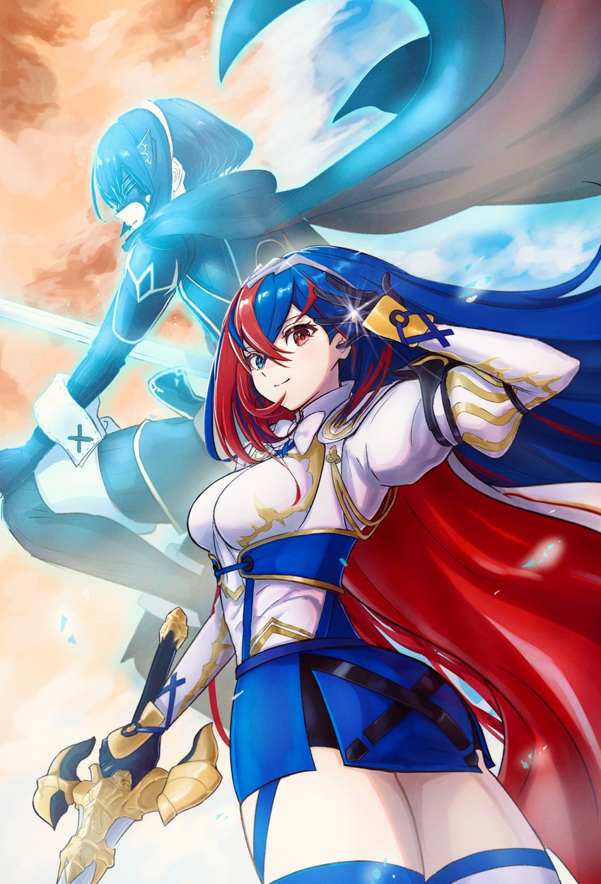 female alear, marth, and lucina (fire emblem and 2 more) drawn by rooru_kyaabetsu