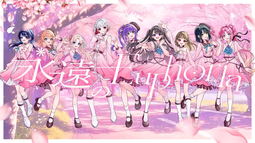 hinoshita kaho, fujishima megumi, otomune kozue, murano sayaka, yugiri tsuzuri, and 4 more (love live! and 1 more) drawn by nin_(niyuu_mo9)