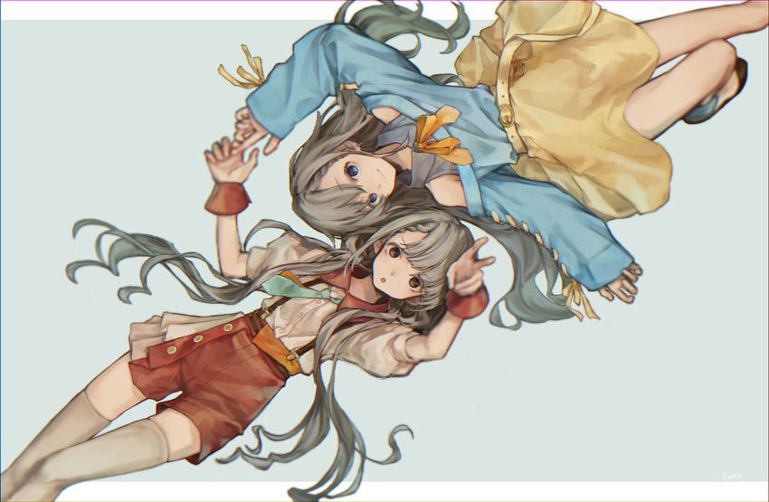 hisakawa hayate and hisakawa nagi (idolmaster and 2 more) drawn by yul_(user_gyut3424)