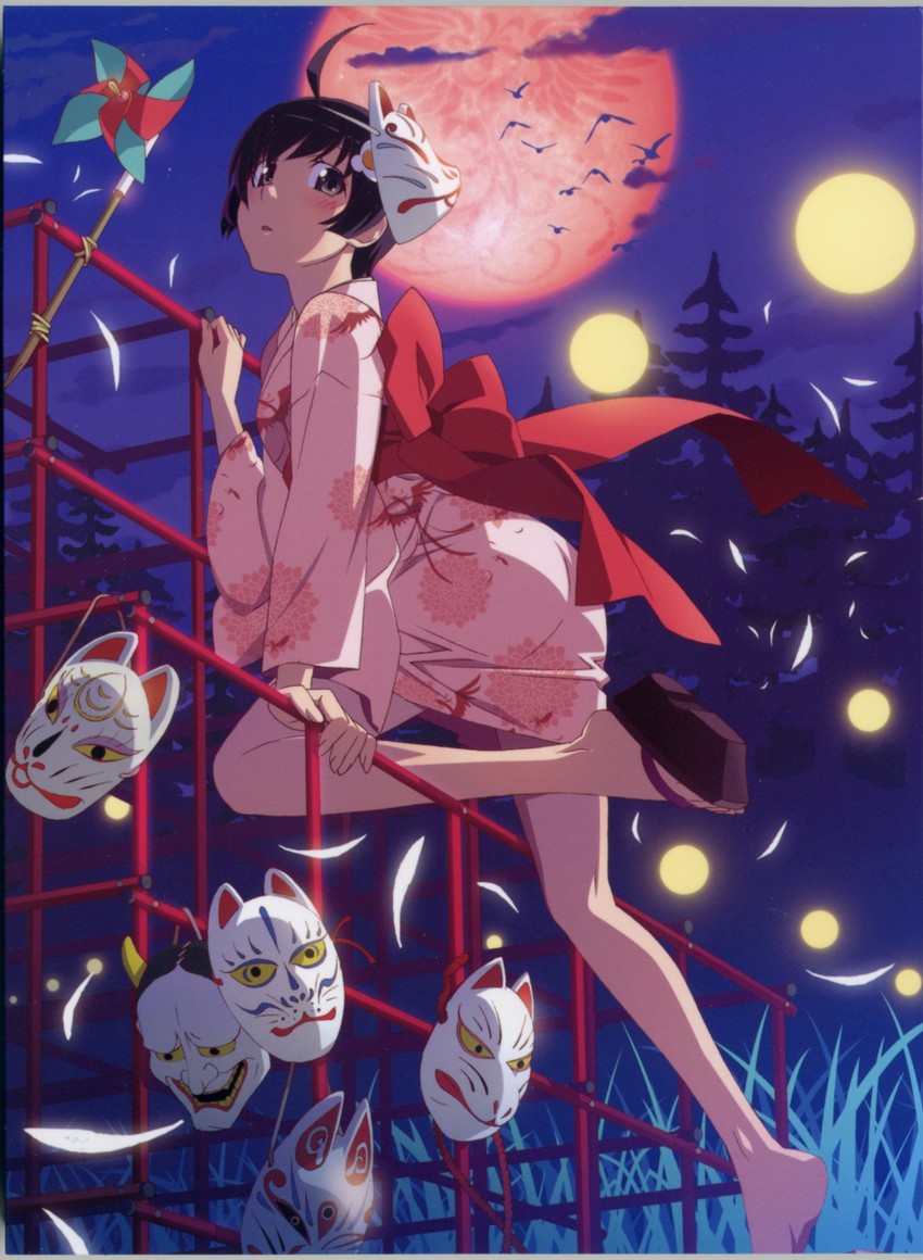 araragi tsukihi (monogatari and 2 more) drawn by watanabe_akio