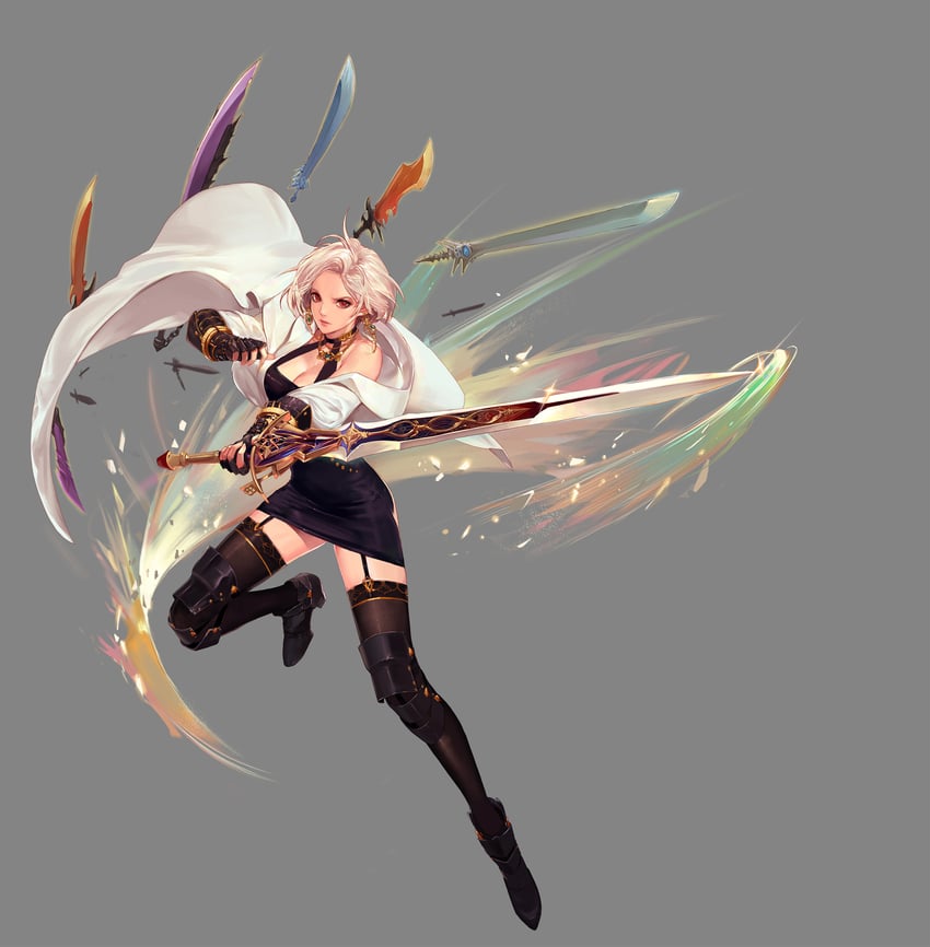 female slayer and sword master (dungeon and fighter) drawn by takssmask