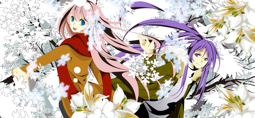 megurine luka and kamui gakupo (vocaloid) drawn by sakisato_kiriko