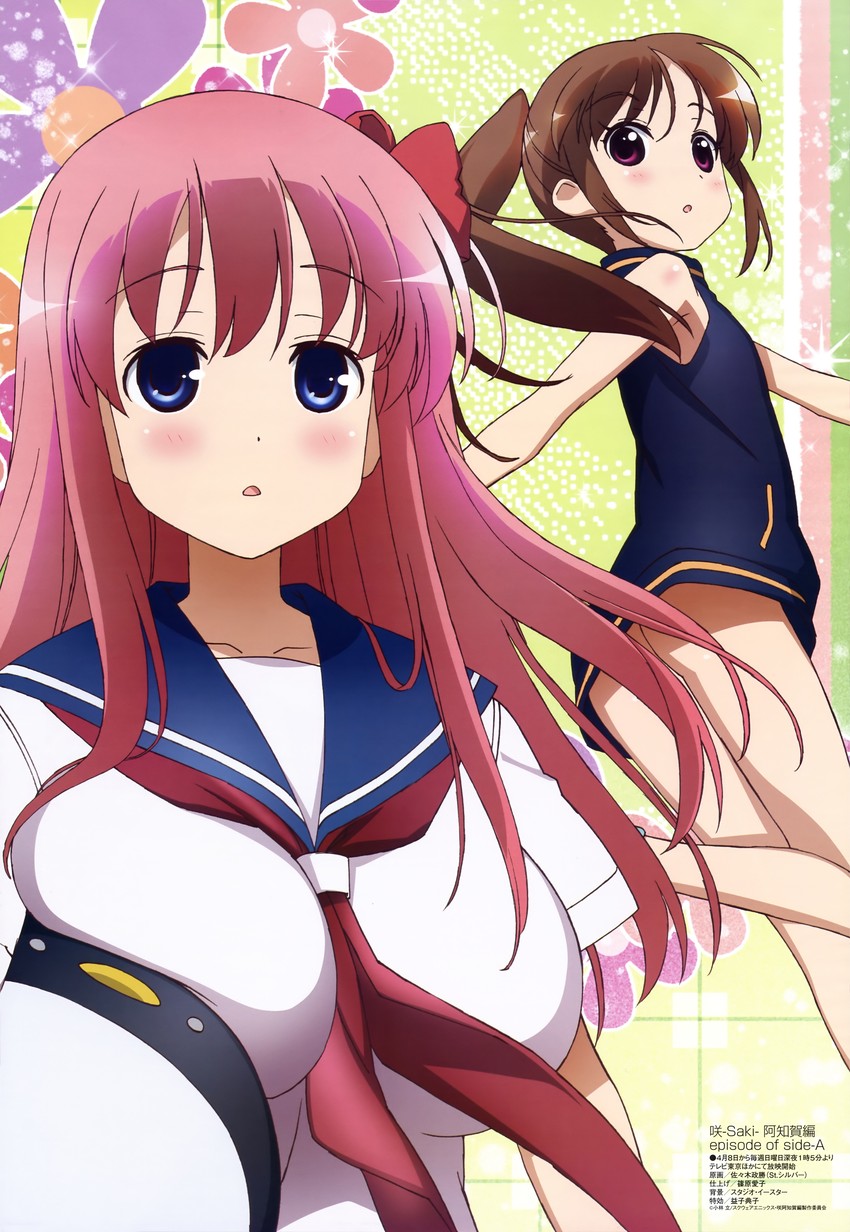 haramura nodoka, takakamo shizuno, and etopen (saki and 2 more) drawn by sasaki_masakatsu