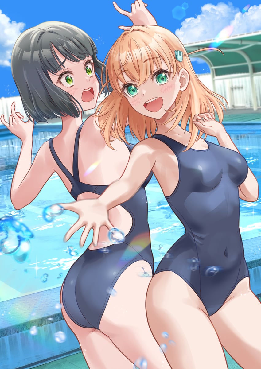 hinoshita kaho and momose ginko (love live! and 1 more) drawn by kobassy