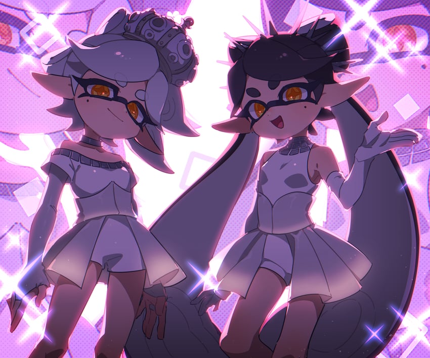 callie and marie (splatoon and 1 more) drawn by surume01417