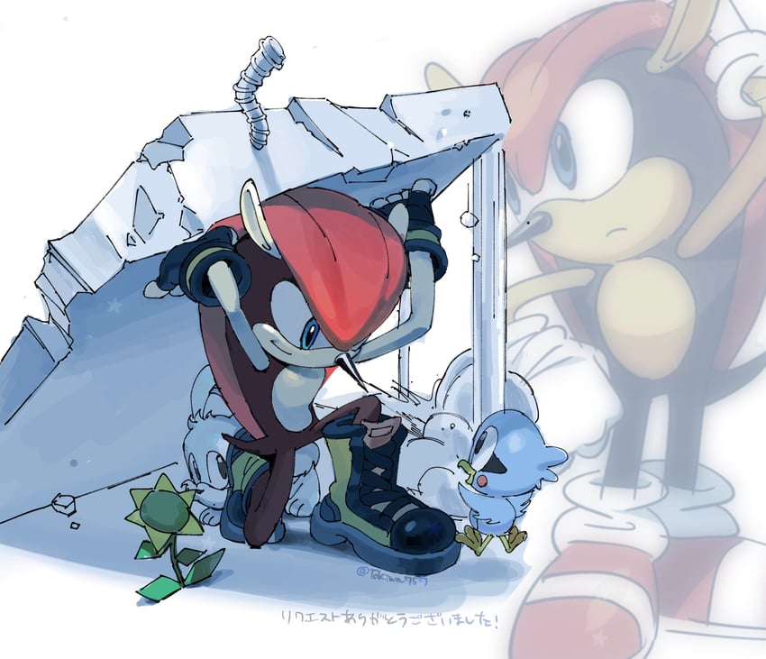 flicky, mighty the armadillo, and pocky (sonic) drawn by tokiwa757