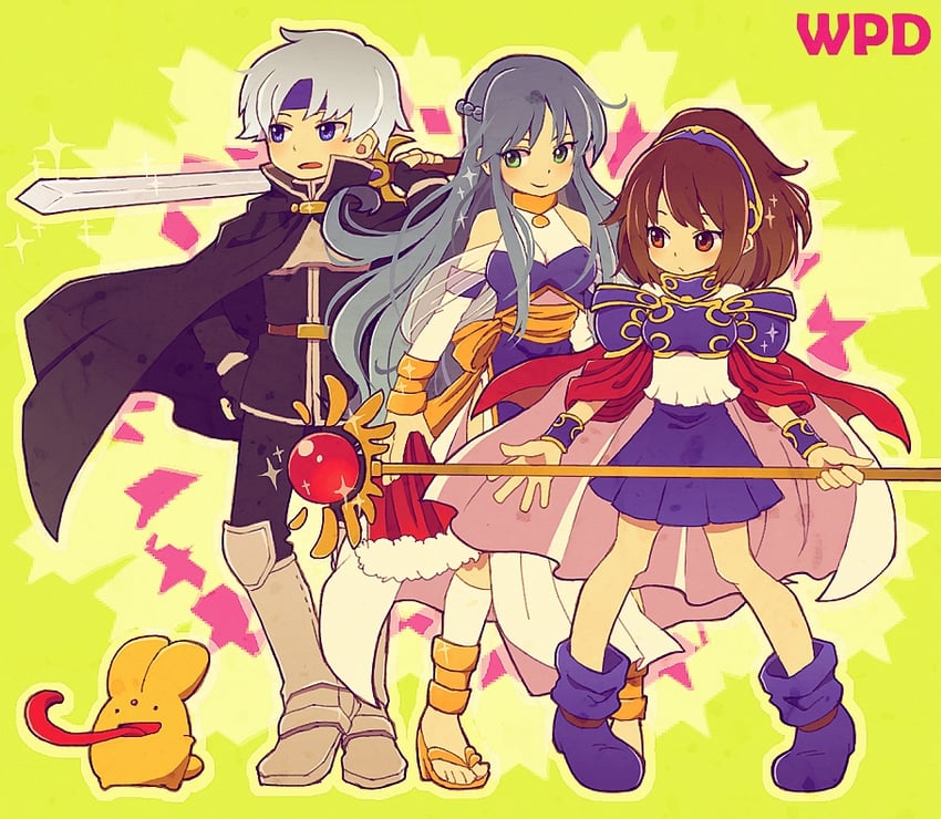 arle nadja, carbuncle, schezo wegey, and rulue (puyopuyo and 1 more) drawn by oto_(gapa742)