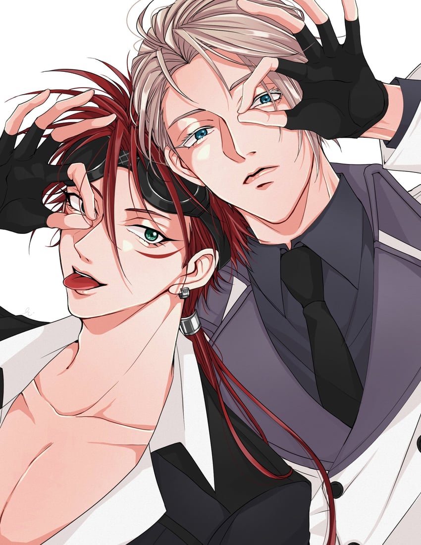 reno and rufus shinra (final fantasy and 2 more) drawn by y_skk