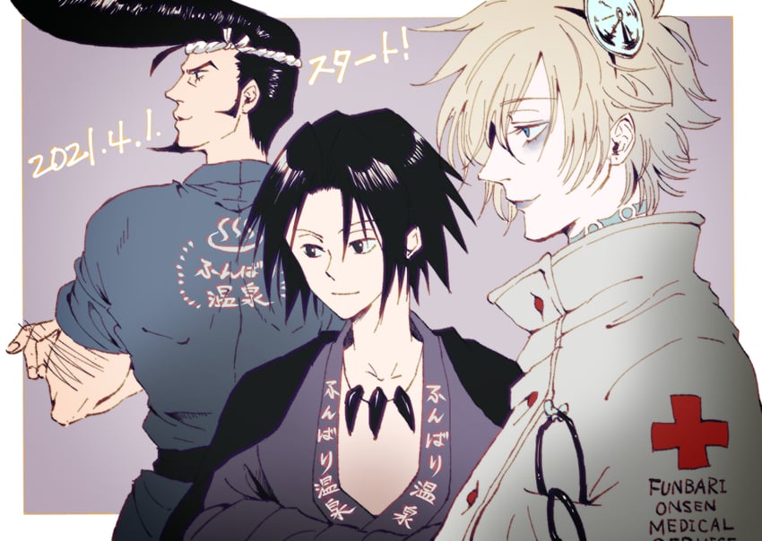 asakura yoh, johann faust viii, and umemiya ryuunosuke (shaman king) drawn by zkr1025