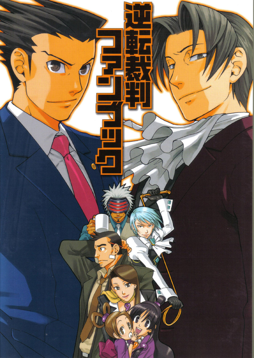 phoenix wright, miles edgeworth, maya fey, franziska von karma, dick gumshoe, and 3 more (ace attorney and 1 more)