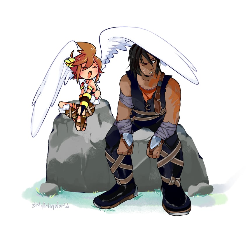 pit and magnus (kid icarus and 1 more) drawn by myartsyworld
